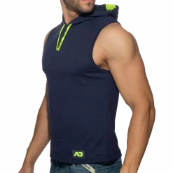 Débardeur à Capuche Bande Logo Bleu Marine