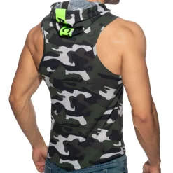 Débardeur à Capuche Bande Logo Camouflage