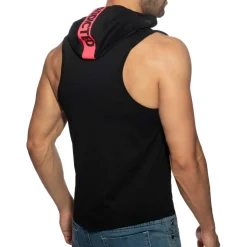 Débardeur à Capuche Bande Logo Noir