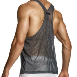 Débardeur Abstract Résille Gris Anthracite