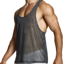 Débardeur Abstract Résille Gris Anthracite