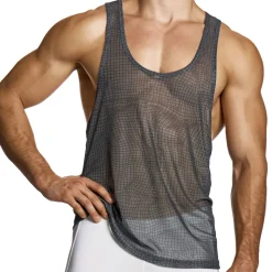 Débardeur Abstract Résille Gris Anthracite