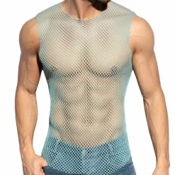 Débardeur Beachy Résille Bleu Ciel