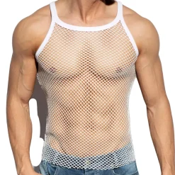 Débardeur Beachy Strap Résille Blanc