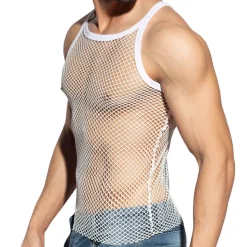 Débardeur Beachy Strap Résille Blanc