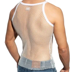 Débardeur Beachy Strap Résille Blanc