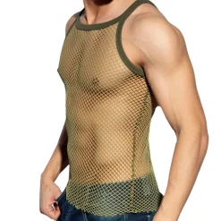 Débardeur Beachy Strap Résille Kaki