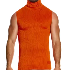 Débardeur Col Roulé Curved Orange