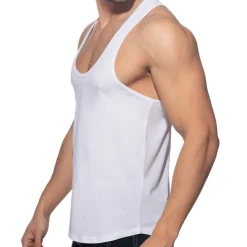 Débardeur Col U Coton Blanc