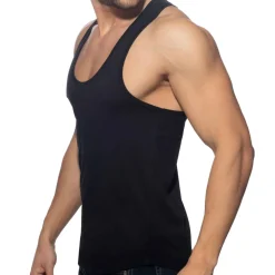 Débardeur Col U Coton Noir