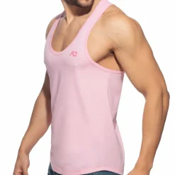 Débardeur Col U Coton Rose