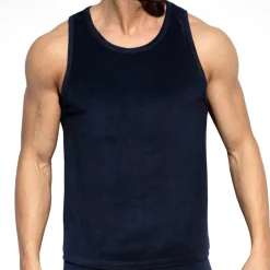 Débardeur Coton Eponge Bleu Marine