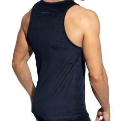 Débardeur Coton Eponge Bleu Marine