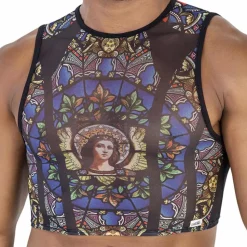 Débardeur Crop Vitrail Noir