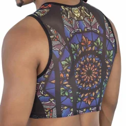 Débardeur Crop Vitrail Noir