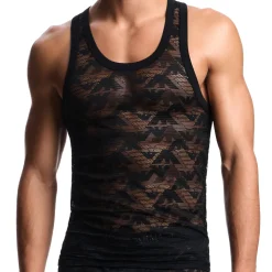 Débardeur Dentelle Jacquard Noir