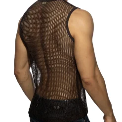 Débardeur Maille Ajourée - Marron