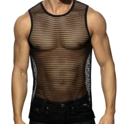 Débardeur Maille Ajourée - Noir