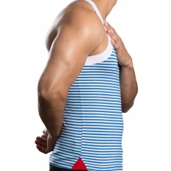 Débardeur Miami Cabana Boy Rayé Blanc - Bleu