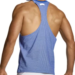 Débardeur Pied de Coq Bleu