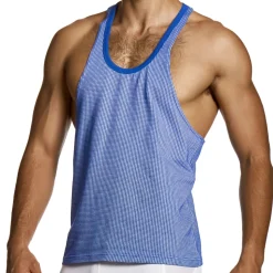 Débardeur Pied de Coq Bleu