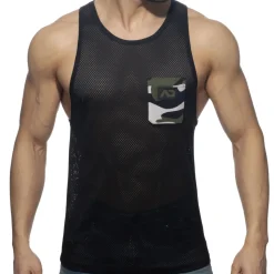 Débardeur Poche Contrastée - Noir - Camouflage