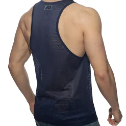 Débardeur Poche Contrastée - Marine - Gris