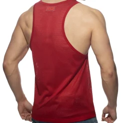 Débardeur Poche Contrastée - Rouge - Marine