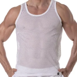 Débardeur See Through Mesh Blanc