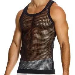 Débardeur Through Mesh Noir