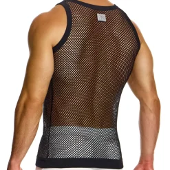 Débardeur Through Mesh Noir