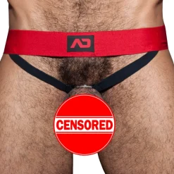 Double Jock Strap Cockring Rouge