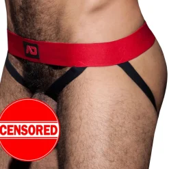 Double Jock Strap Cockring Rouge