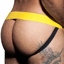 Double Jock Strap Cockring Jaune