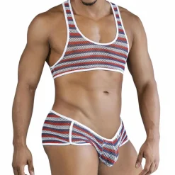 Ensemble Crop Top - Shorty à Rayures Colorées