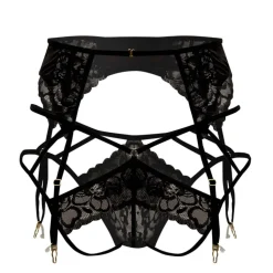 Ensemble Jarretière - Jock Strap Dentelle Noir