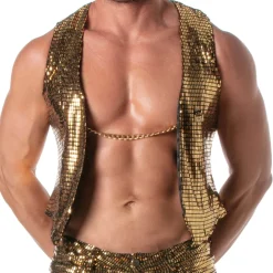 Gilet à Chaîne Glitter Or