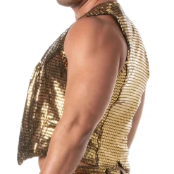Gilet à Chaîne Glitter Or