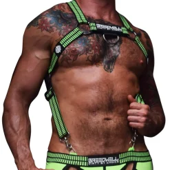 Harnais Body Hybred Noir - Vert Fluo