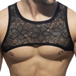 Harnais Dentelle Florale Noir