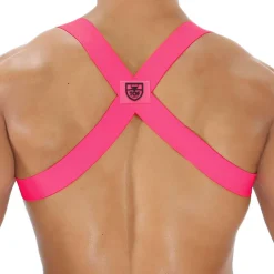 Harnais Elastique Party Boy Rose Fluo