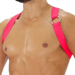 Harnais Elastique Party Boy Rose Fluo