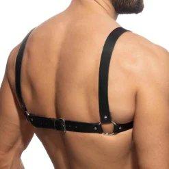 Harnais X en Cuir Noir