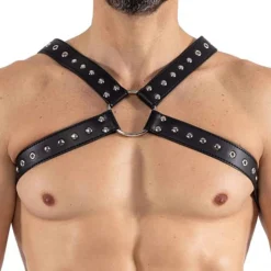 Harnais X Simili Cuir Noir
