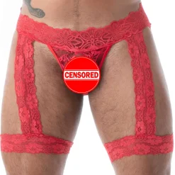 Jock Chaps en Dentelle Fluide Rouge