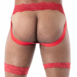 Jock Chaps en Dentelle Fluide Rouge