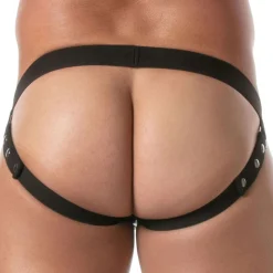 Jock Strap à Boutons-Pression Vinyl Noir