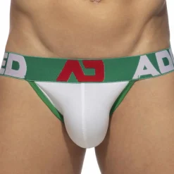 Jock Strap Basic Colors AD Coton Blanc - Vert