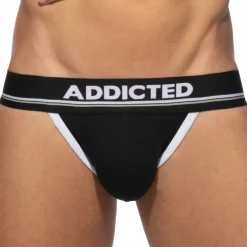 Jock Strap Basic Colors Coton Noir - Blanc
