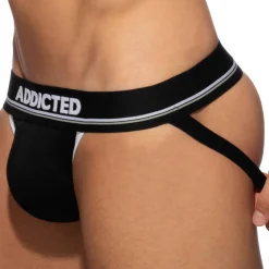 Jock Strap Basic Colors Coton Noir - Blanc